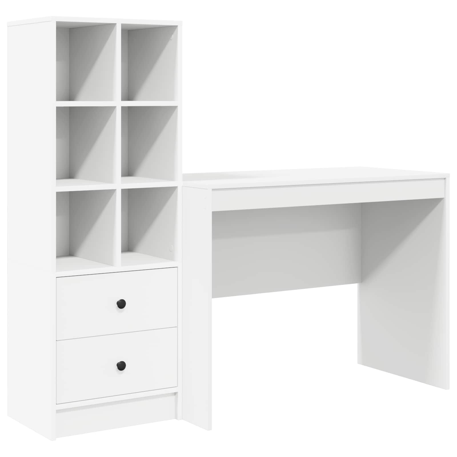 Schreibtisch mit Schubladen 2 pcs Weiß