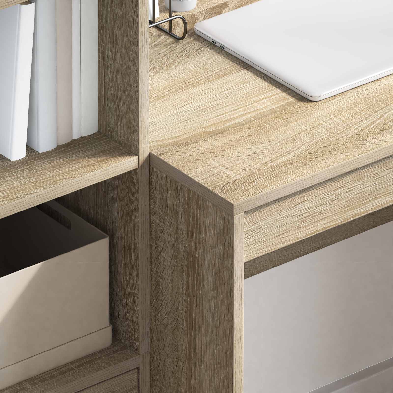Schreibtisch mit Schubladen 2 pcs Sonoma-Eiche