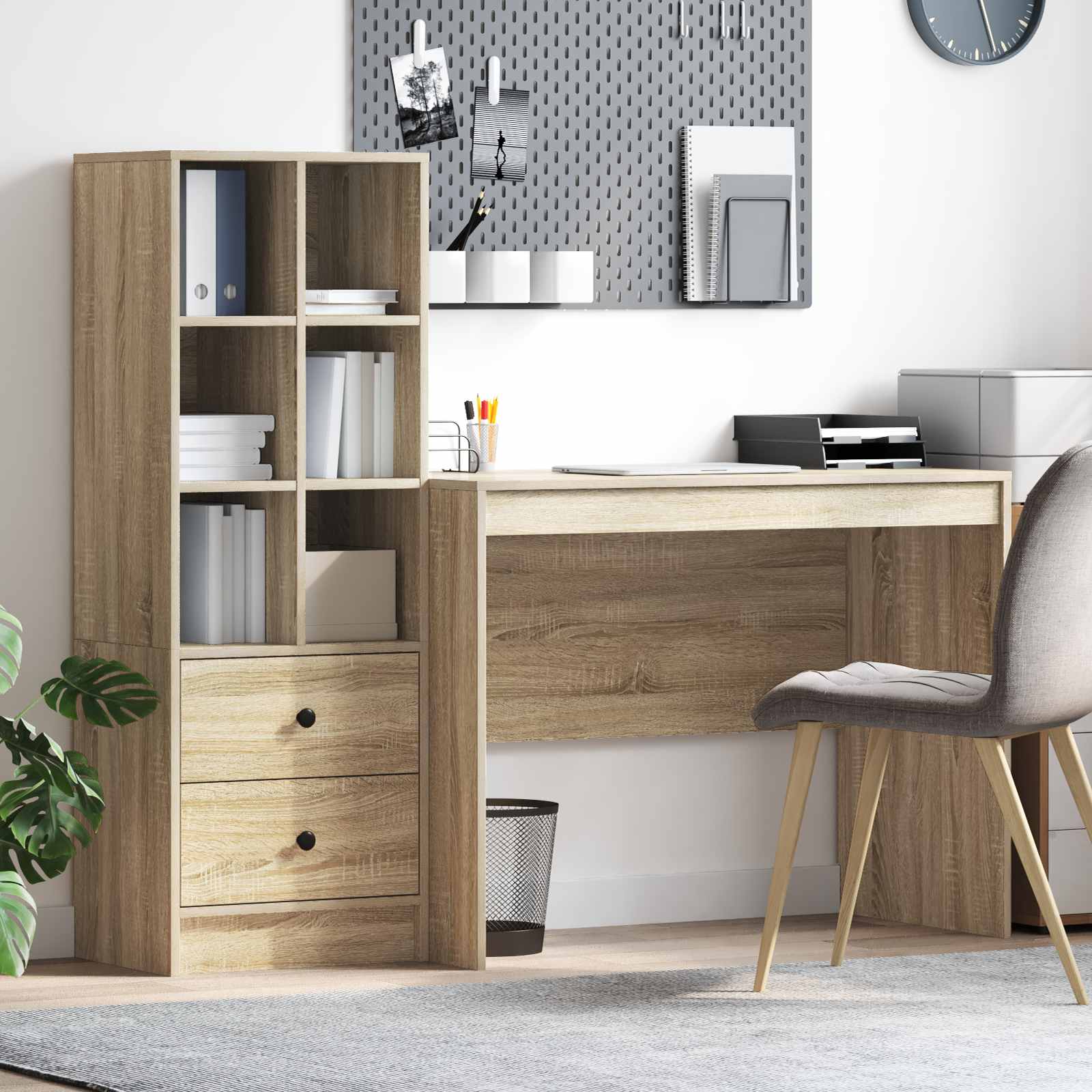 Schreibtisch mit Schubladen 2 pcs Sonoma-Eiche