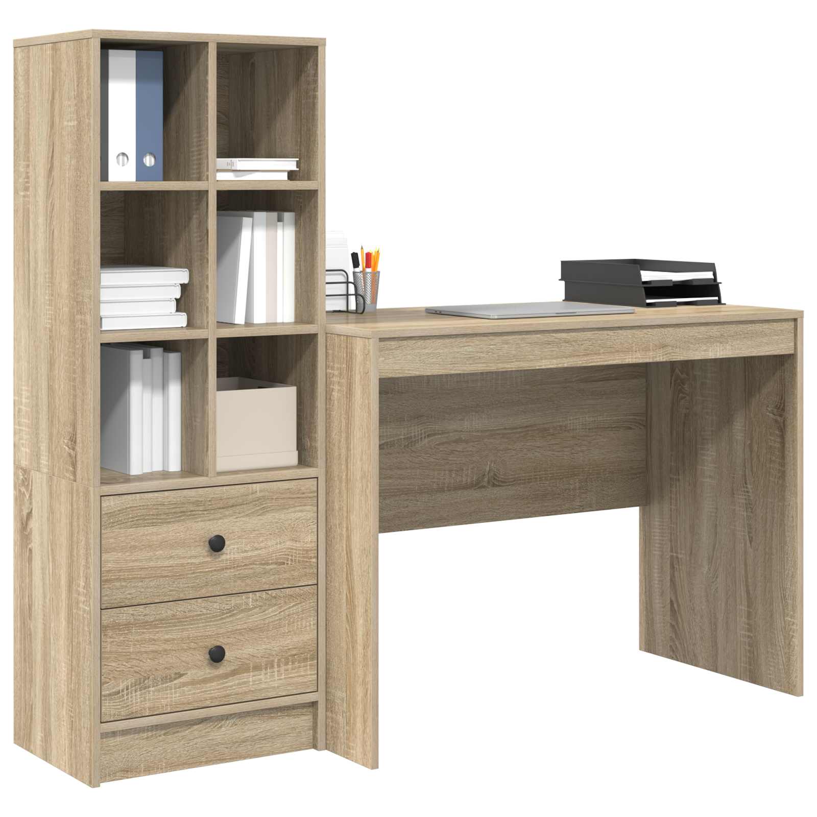 Schreibtisch mit Schubladen 2 pcs Sonoma-Eiche