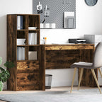 Schreibtisch mit Schubladen 2 pcs Geräucherte Eiche
