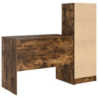 Schreibtisch mit Schubladen 2 pcs Geräucherte Eiche
