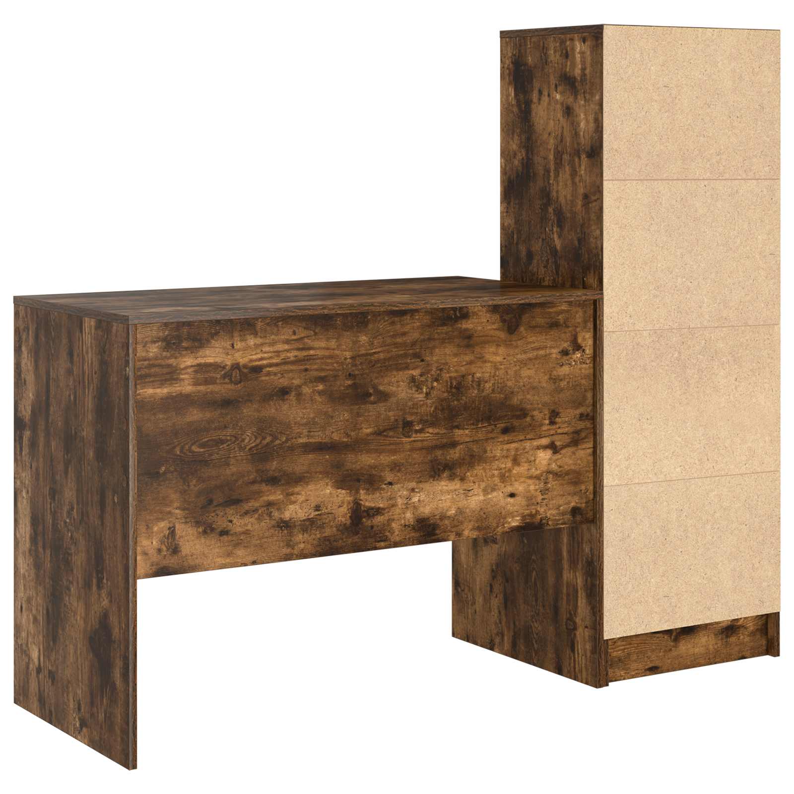 Schreibtisch mit Schubladen 2 pcs Geräucherte Eiche