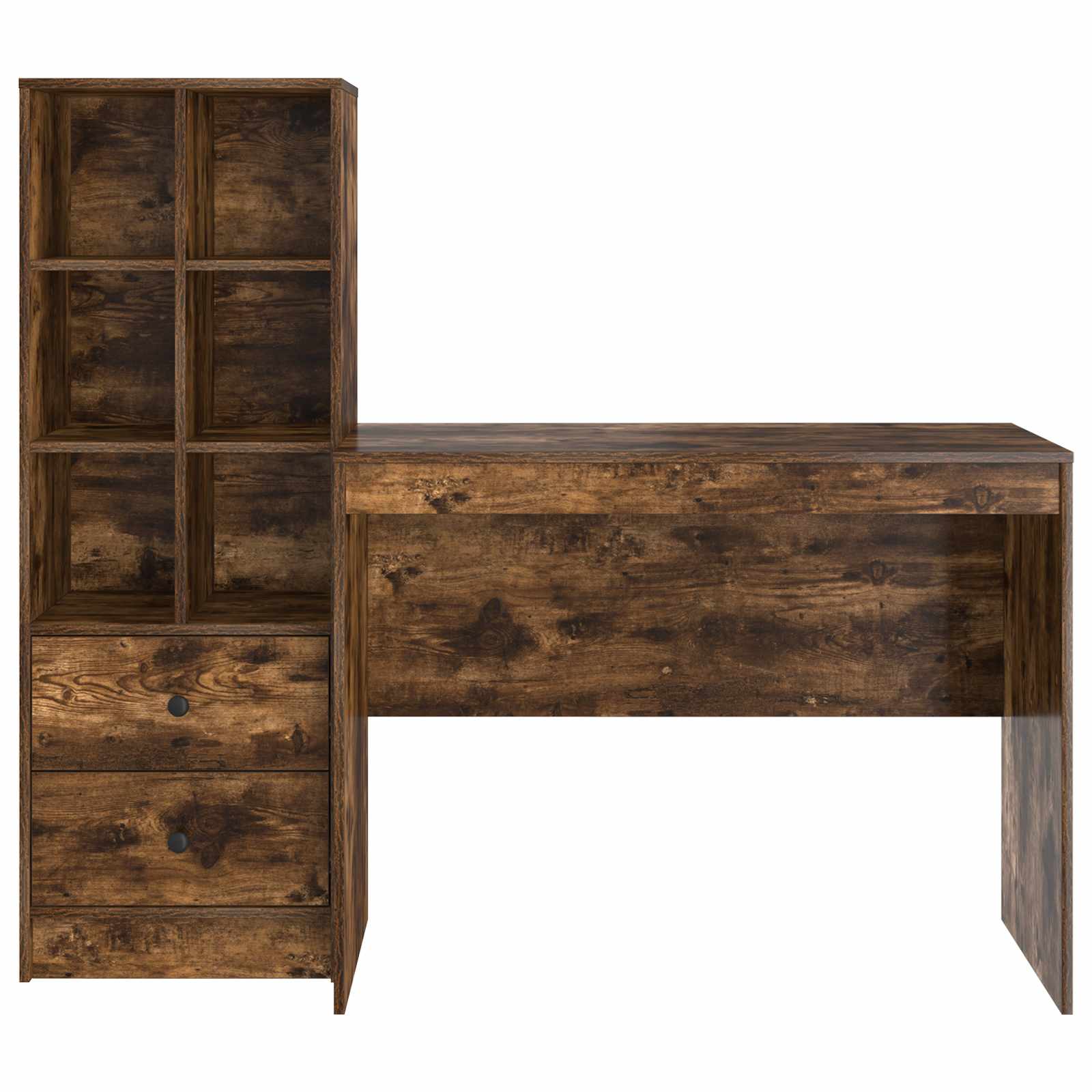 Schreibtisch mit Schubladen 2 pcs Geräucherte Eiche