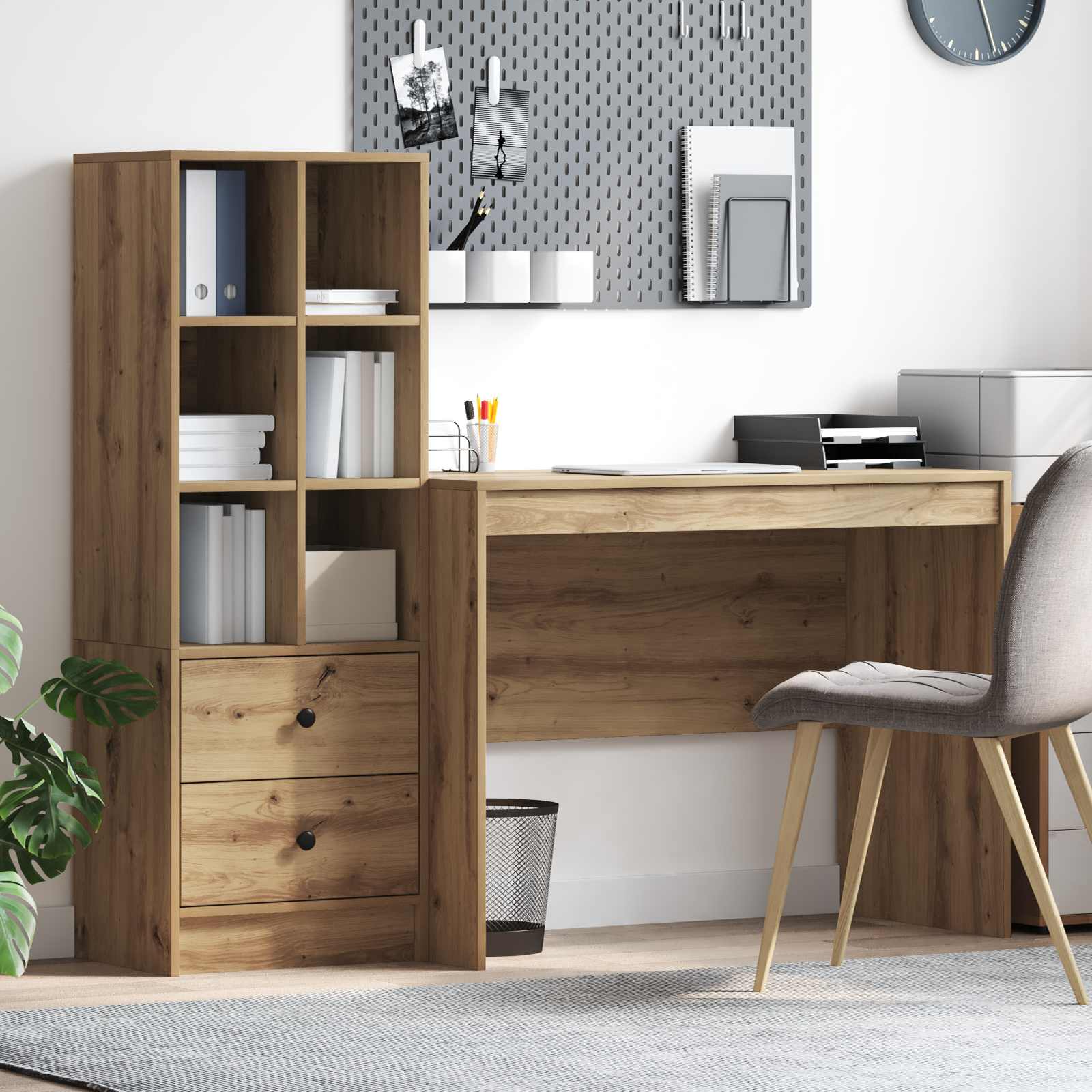Schreibtisch mit Schubladen 2 pcs Artisan-Eiche
