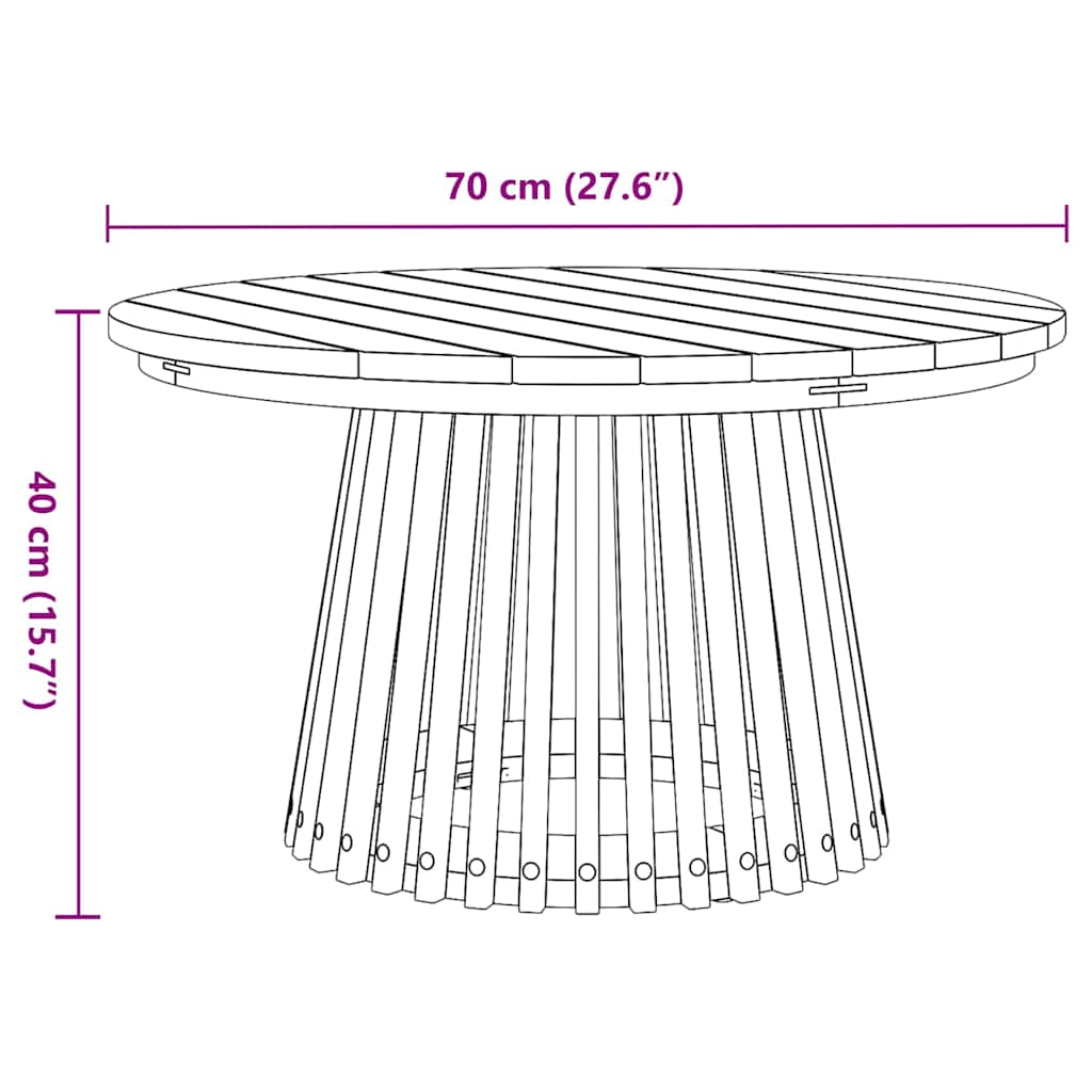 Beistelltisch Braun 70 x 70 x 40 cm Massivholz Teak