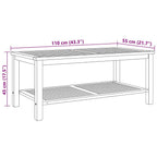 Couchtisch mit Speicher Braun 110 x 55 x 45 cm Massivholz Teak