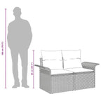 Gartensofa mit Kissen Braun 141 x 62 x 69cm Poly-Rattan