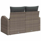 Gartensofa mit Kissen Grau 124 x 62 x 69cm Poly-Rattan