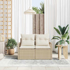 Garten-Sofa mit Kissen 120 x 62 x 69 cm Poly-Rattan