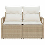 Garten-Sofa mit Kissen 120 x 62 x 69 cm Poly-Rattan