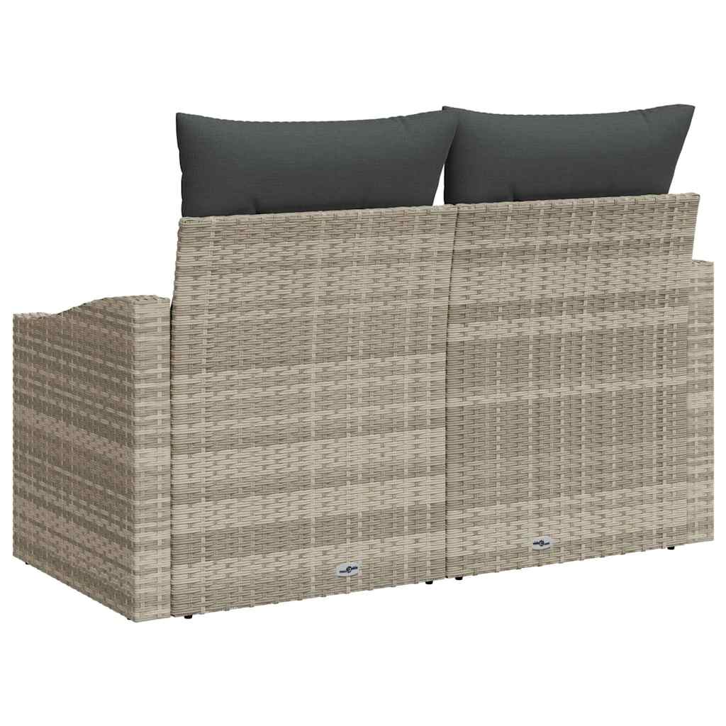 Garten-Sofa mit Kissen 123 x 62 x 69 cm Poly-Rattan
