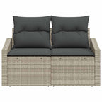Garten-Sofa mit Kissen 123 x 62 x 69 cm Poly-Rattan