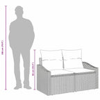 Garten-Sofa mit Kissen 123 x 62 x 69 cm Poly-Rattan