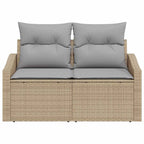 Garten-Sofa mit Kissen 123 x 62 x 69 cm Poly-Rattan