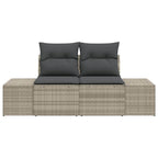Gartensofa mit Kissen Grau 184 x 62 x 69 cm Poly-Rattan