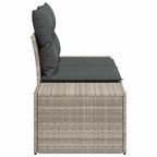 Gartensofa mit Kissen Grau 184 x 62 x 69 cm Poly-Rattan