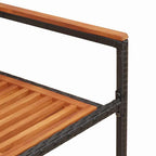 Garten Stapelstühle 2 pcs Braun und Schwarz 54 x 56 x 90 cm
