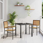 Garten Stapelstühle 2 pcs Braun und Schwarz 54 x 56 x 90 cm