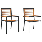 Garten Stapelstühle 2 pcs Braun und Schwarz 54 x 56 x 90 cm