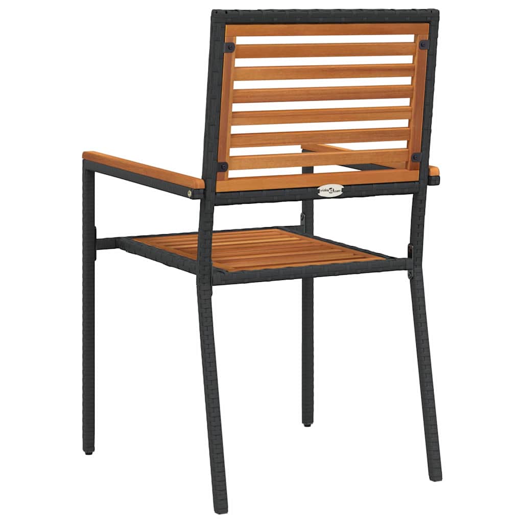Garten Stapelstühle 2 pcs Braun und Schwarz 54 x 56 x 90 cm