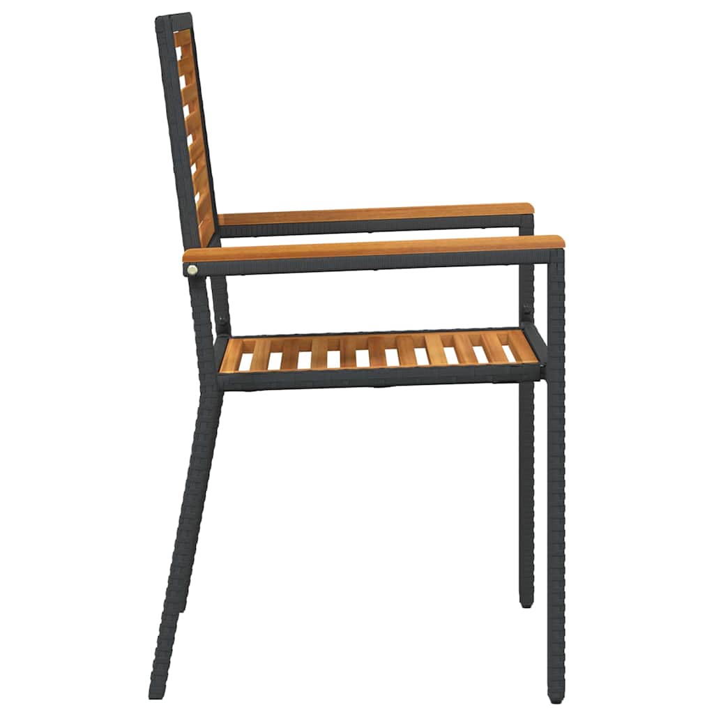 Garten Stapelstühle 2 pcs Braun und Schwarz 54 x 56 x 90 cm