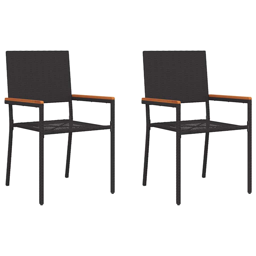 Garten Stapelstühle 2 pcs Schwarz und Braun 54 x 56 x 90 cm