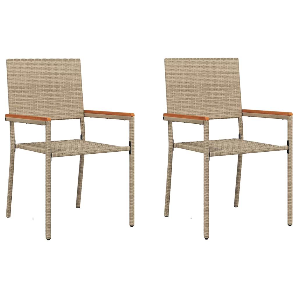 Garten Stapelstühle 2 pcs Creme und Braun 54 x 56 x 90 cm