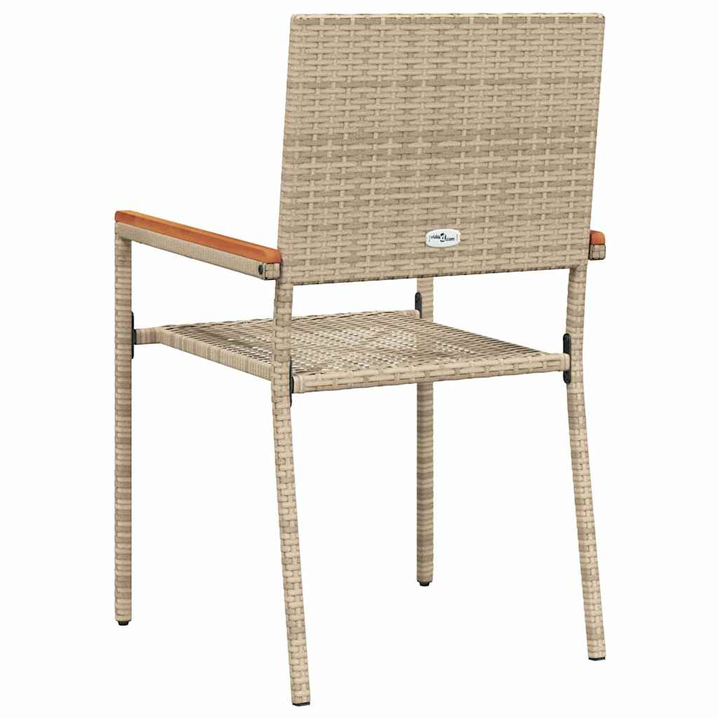 Garten Stapelstühle 2 pcs Creme und Braun 54 x 56 x 90 cm