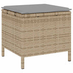 Garten Essgruppe Beige Poly-Rattan