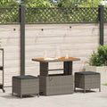 Garten Essgruppe Grau Poly-Rattan