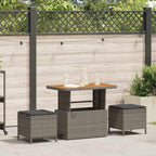 Garten Essgruppe Grau Poly-Rattan