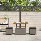 Garten Essgruppe Grau Poly-Rattan