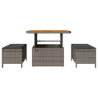 Garten Essgruppe Grau Poly-Rattan