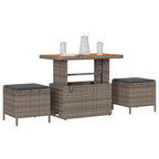Garten Essgruppe Grau Poly-Rattan