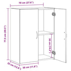 Büroschrank mit Regal Altholz 70 x 32 x 77.5 cm Holzwerkstoff