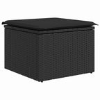 Sofa Set mit Kissen 4 pcs Schwarz Poly-Rattan