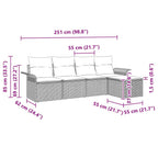Outdoor-Sofa mit Kissen 5 pcs Schwarz Poly-Rattan