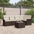 Gartensofa-set mit Kissen 6 pcs Poly-Rattan