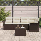 Gartensofa-set mit Kissen 6 pcs Poly-Rattan