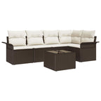 Gartensofa-set mit Kissen 6 pcs Poly-Rattan