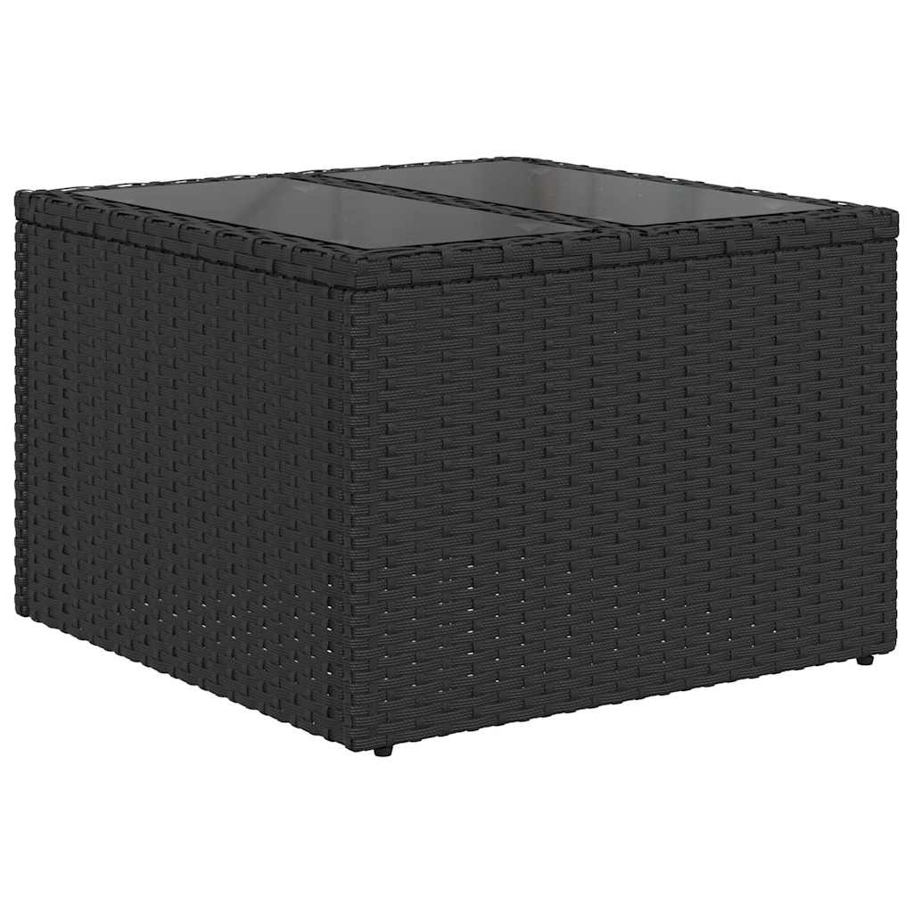 Gartensofa-set mit Kissen 7 pcs Schwarz Poly-Rattan