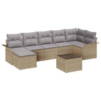 Gartensofa-set mit Kissen 8 pcs Beige Poly-Rattan