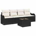Gartensofa-set Schwarz Poly-Rattan