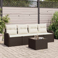 Gartensofa-set Braun Poly-Rattan