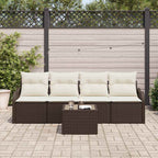 Gartensofa-set Braun Poly-Rattan