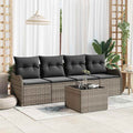 Gartensofa-set Grau Poly-Rattan