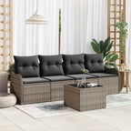 Gartensofa-set Grau Poly-Rattan