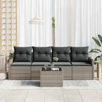 Gartensofa-set Grau Poly-Rattan