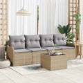 Gartensofa-set Beige Poly-Rattan